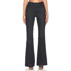 J Brand Maria Flare Jeans in Serious Black High Rise Flared Matte Black Size 29